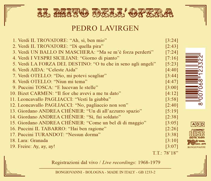 Il Mito dell'Opera - PEDRO LAVIRGEN